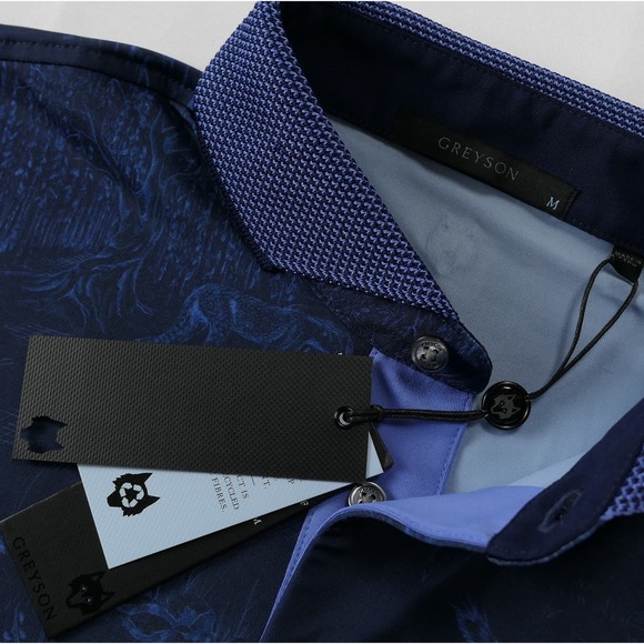 Greyson Mens M Polo Shirt Lion Pride Graphic Animal Print Golf Luxury NWT Willow - Picture 9 of 14